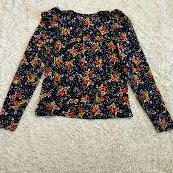 LOFT medium floral long sleeve knit blouse - Picture 2 of 8